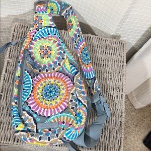 Vera Bradley Sling Backpack Sunny Medallion Essential Sling crossbody purse bag